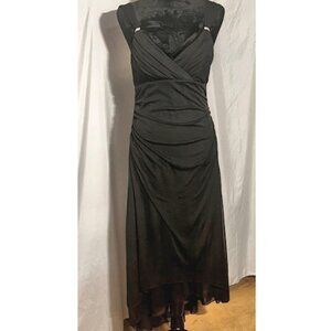 Scarlett Nite Black Fitted Dress with High Low Hem, Size 10